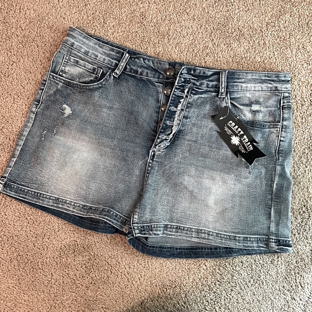 Crazy Train Denim Shorts